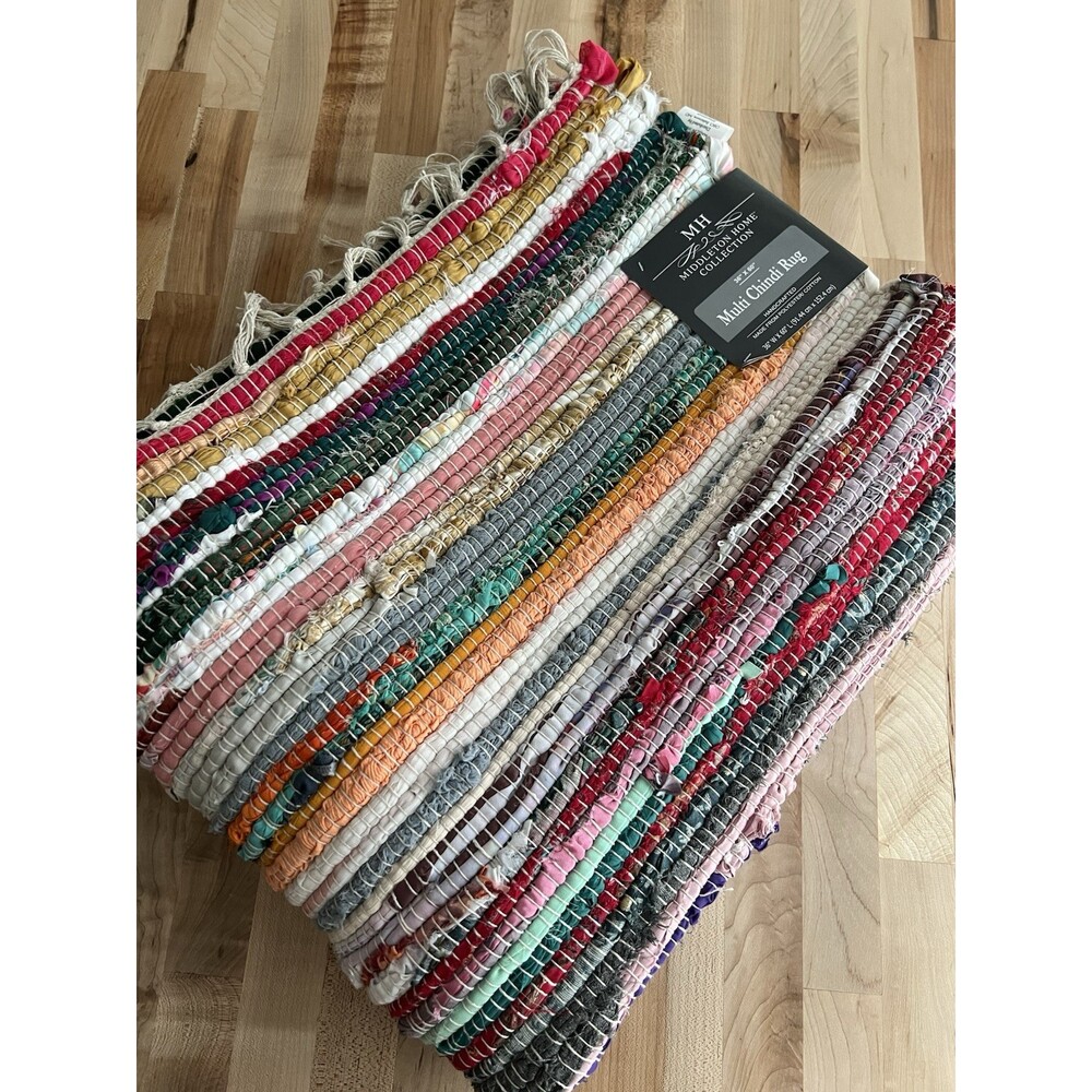 NWT Chindi Rag Rug 3'x5' Boho Farmhouse Rustic Area Accent Throw Rug Multicolor - Picture 11 of 11